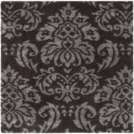 Safavieh Shag Power Loomed Square Area RugDark Brown & Smoke 5 x 5 ft. SG460-2879-5SQ
